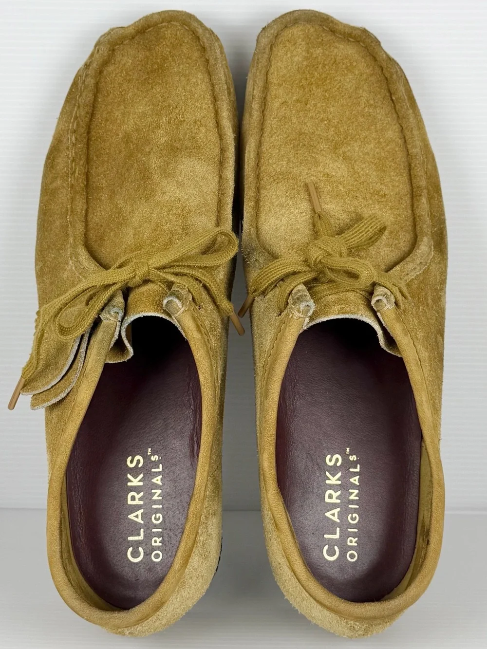 Clarks Originals Wallabee Men’s 11.5 Tan Suede Moc Toe Crepe Sole Shoes